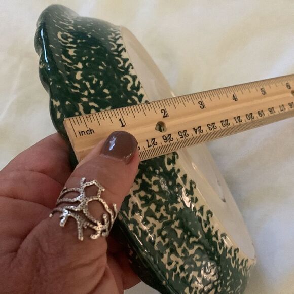 Pie Pan Spongeware Pottery Apple Farmhouse - Picture 6 of 9